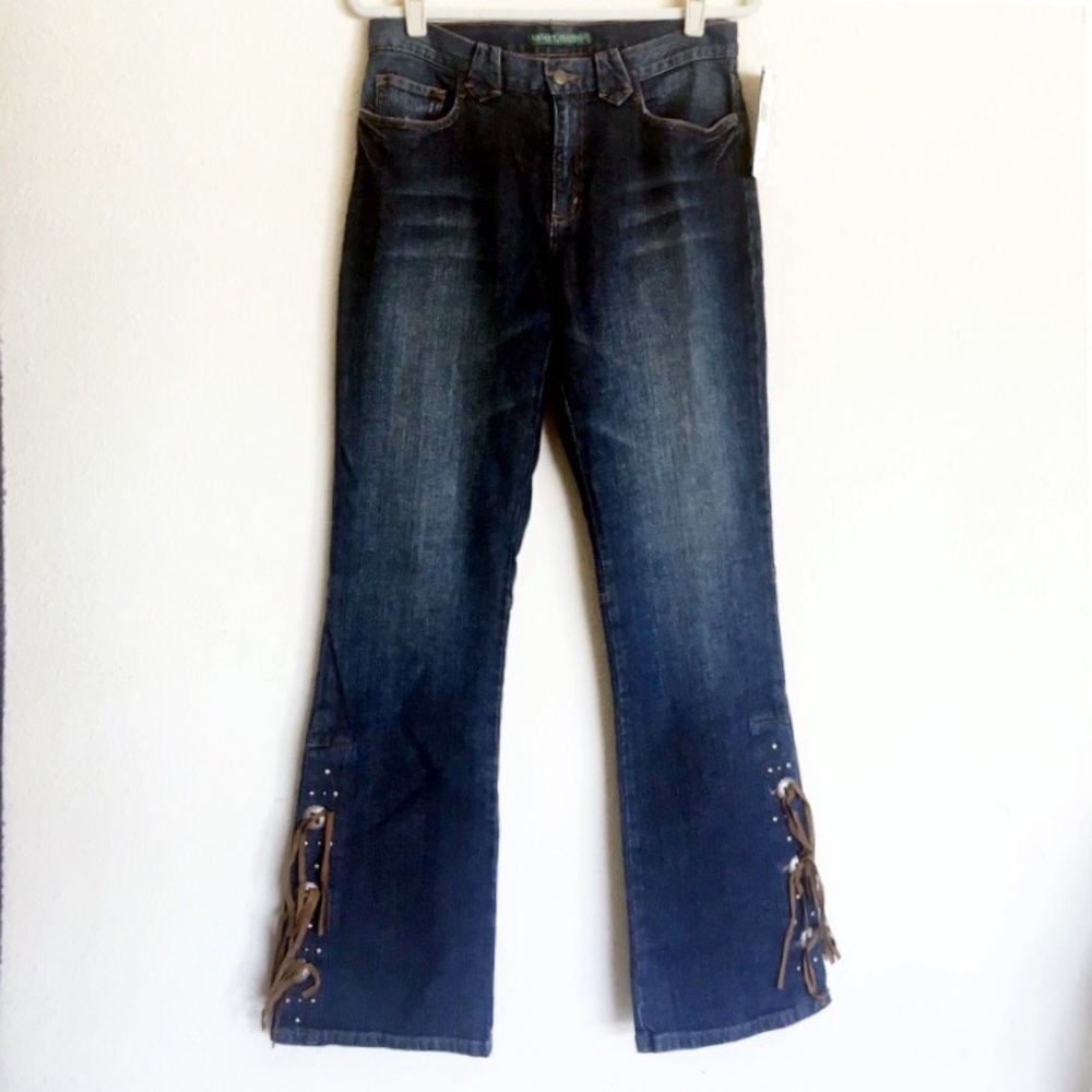 🆕 NWT VTG Ralph Lauren Western Fringe Jeans